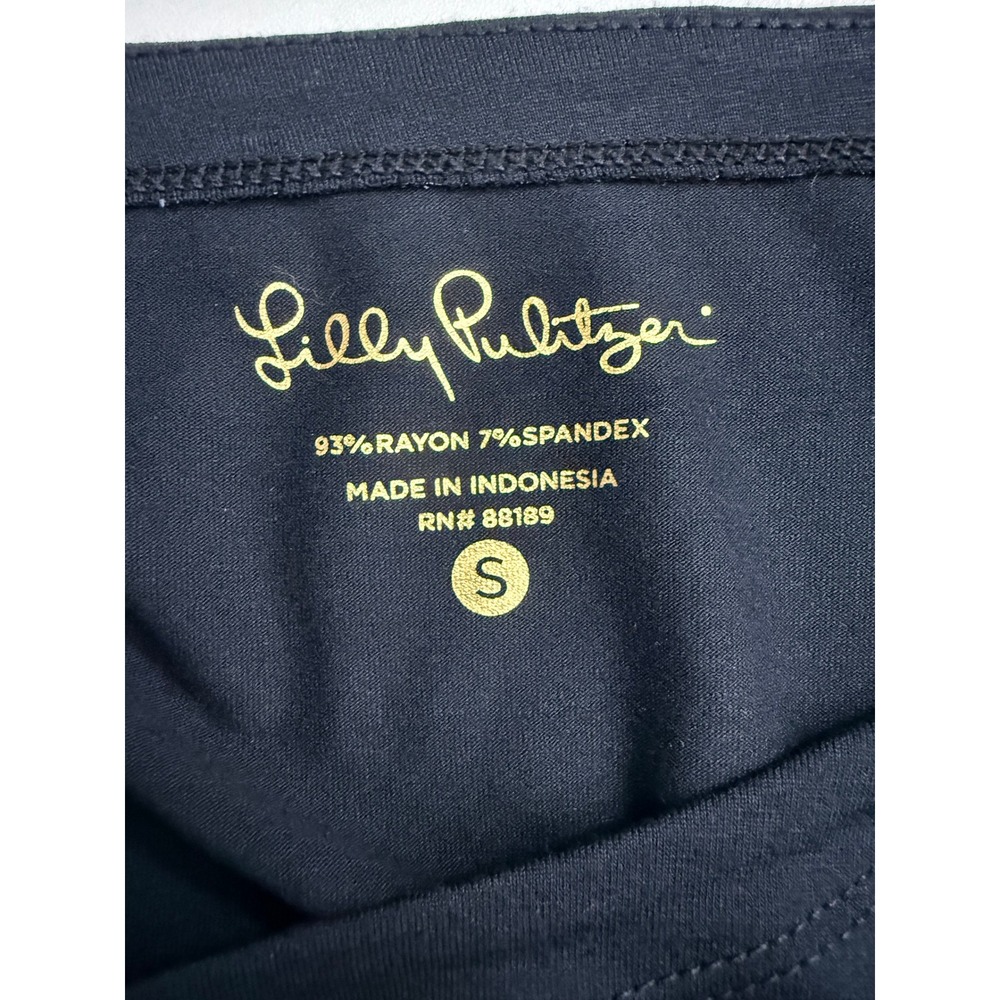 Lilly Pulitzer Women Dress Black Gold Button Boatneck Shift S - Picture 4 of 6